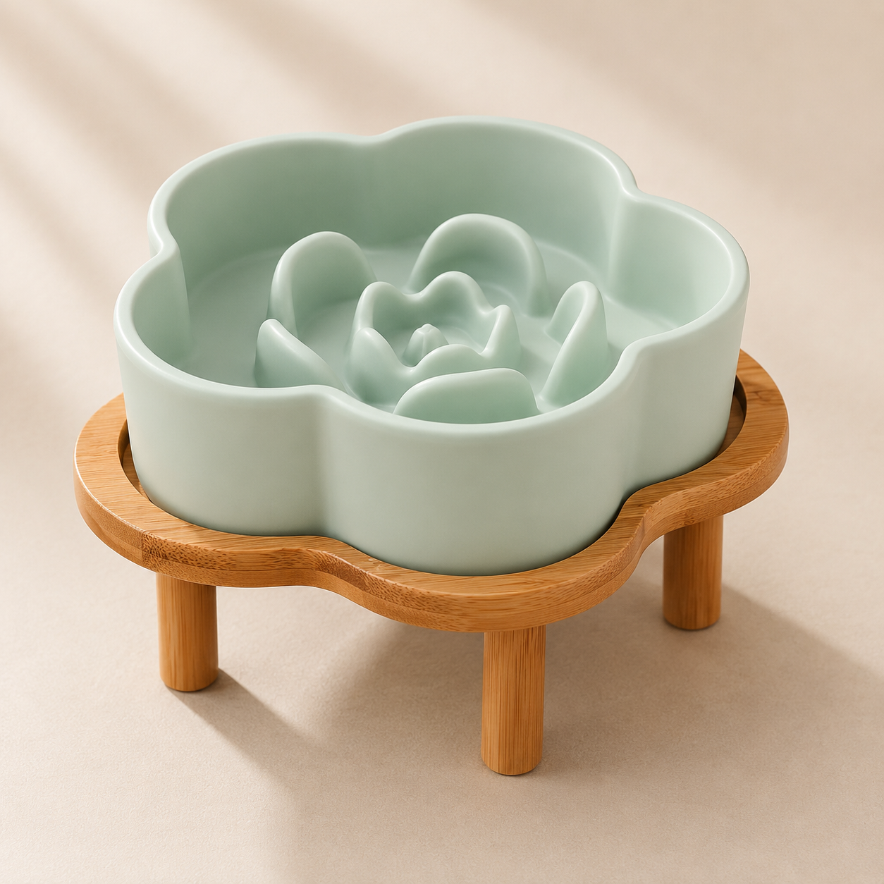 Ceramic Flower Slow Feeder Bowl｜フラワー型 陶器フードボウル｜Nest & Paw