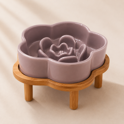 Ceramic Flower Slow Feeder Bowl｜フラワー型 陶器フードボウル｜Nest & Paw