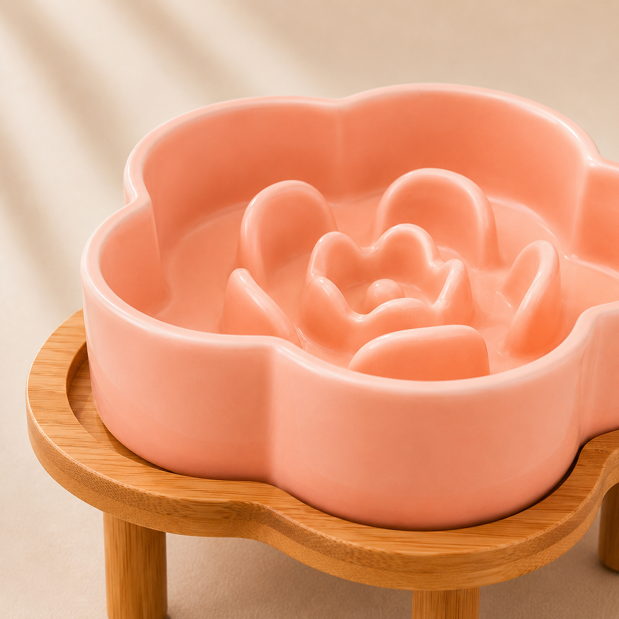 Ceramic Flower Slow Feeder Bowl｜フラワー型 陶器フードボウル｜Nest & Paw