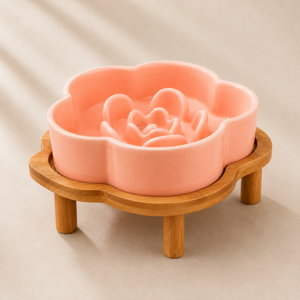 Ceramic Flower Slow Feeder Bowl｜フラワー型 陶器フードボウル｜Nest & Paw