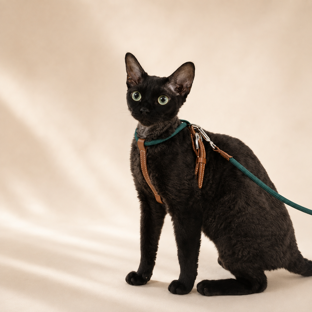 Everyday Walk™ Leather Harness & Leash Set｜本革調 ハーネス＆リードセット｜Nest & Paw