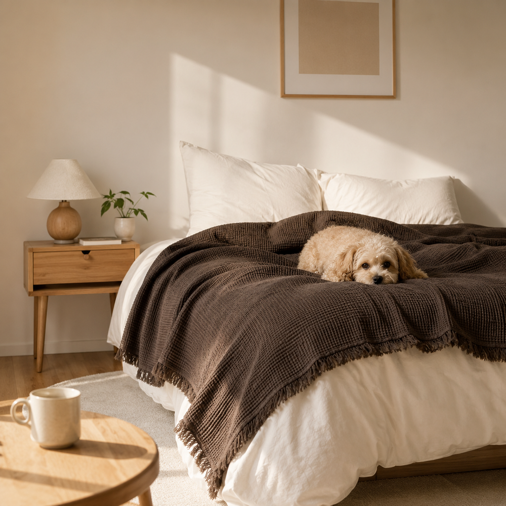 Cotton Gauze Pet Blanket｜4重ガーゼ ペットブランケット｜Nest & Paw