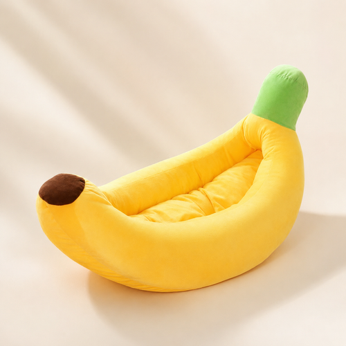 Banana Nest™ Plush Pet Bed｜バナナ型 ペットベッド｜Nest & Paw