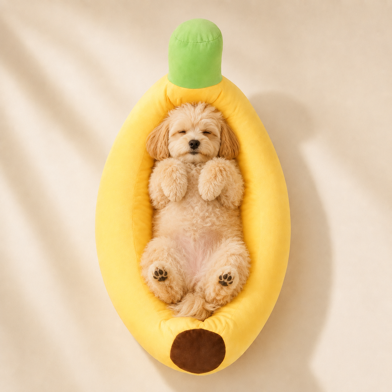 Banana Nest™ Plush Pet Bed｜バナナ型 ペットベッド｜Nest & Paw
